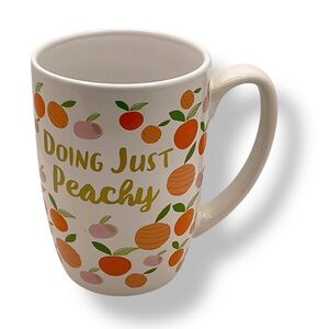 Vintage Clay Art Mug Doing Just Peachy Ceramic Coffee Cup‎ Peach Design Cute